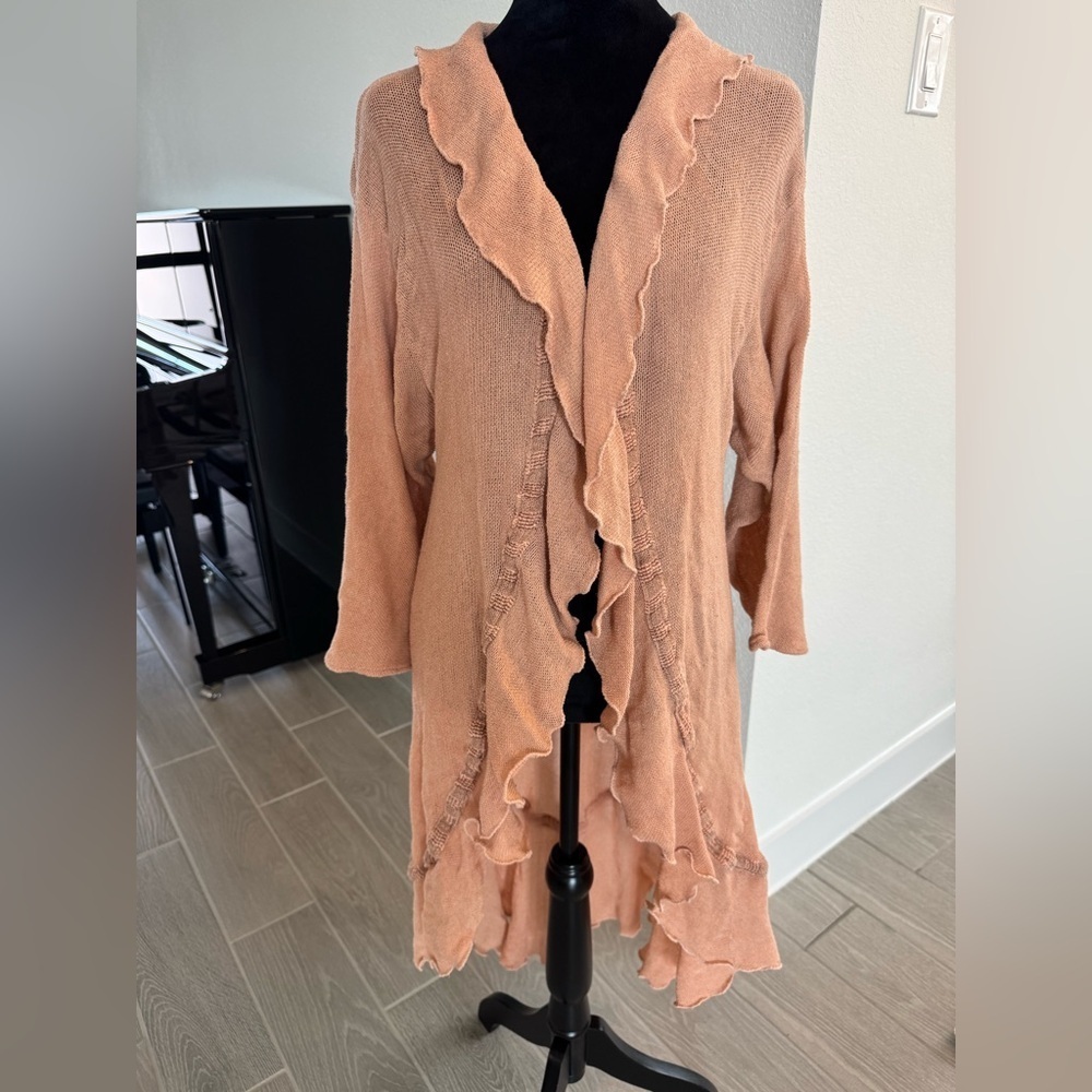 SOLE BALLARE Vintage Lagenlook Art to Wear Waterfall Cardigan Pink O/S GUC